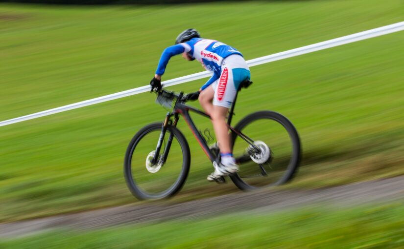 man driving bicycle