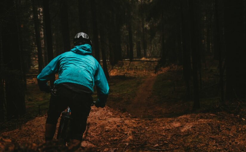 man riding bike